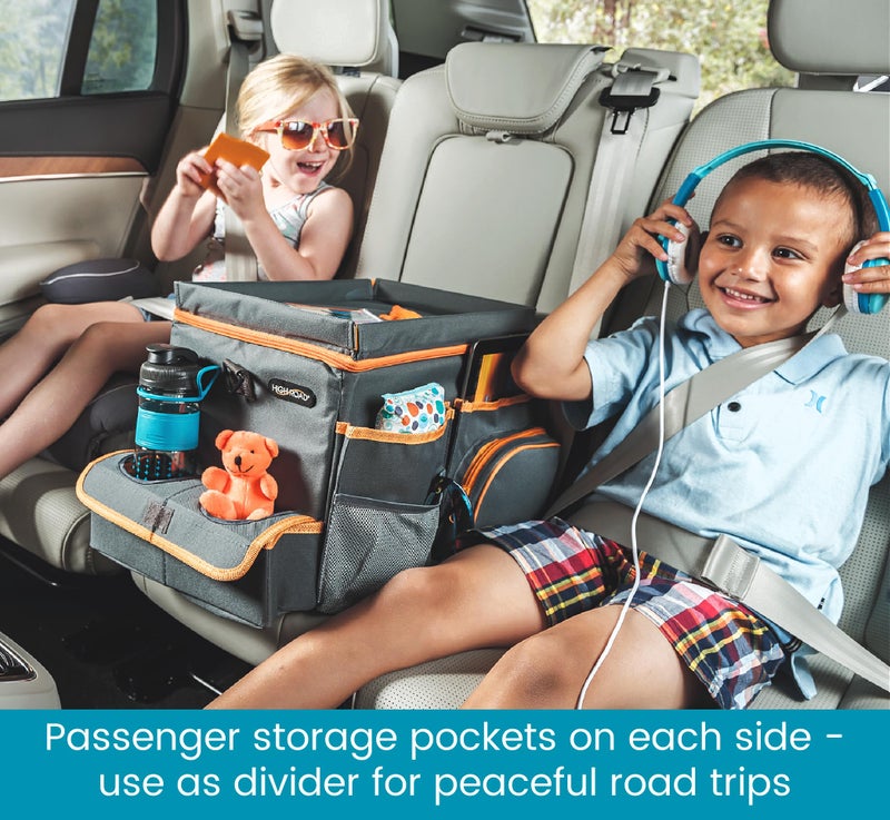 High Road CarHop Car Organizer With Cooler - Back Seat Organizer for Kids or Front Seat Organizer for Drivers with Cup Holder Bin, Tray Top and Storage Pockets - Image 2